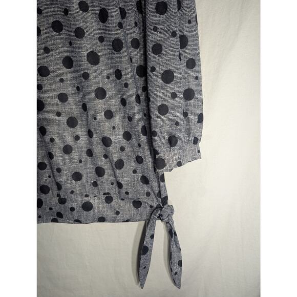 Anthony Richard's vintage polka dot side tie 3/4 Sleeve blouse women's size 12 - Picture 2 of 6